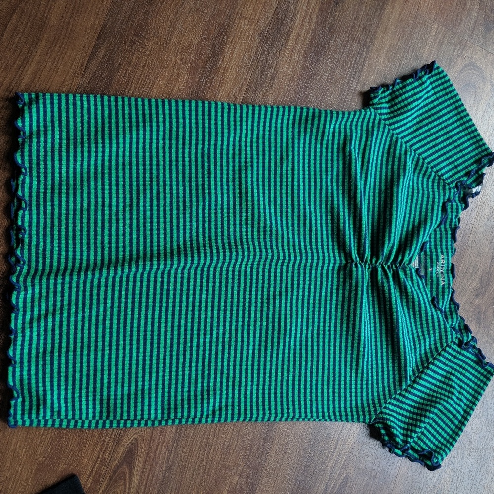 Blue and Green Striped Shirt